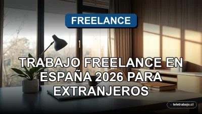 Trabajador freelance extranjero trabajando desde su casa en España, oficina moderna en el hogar