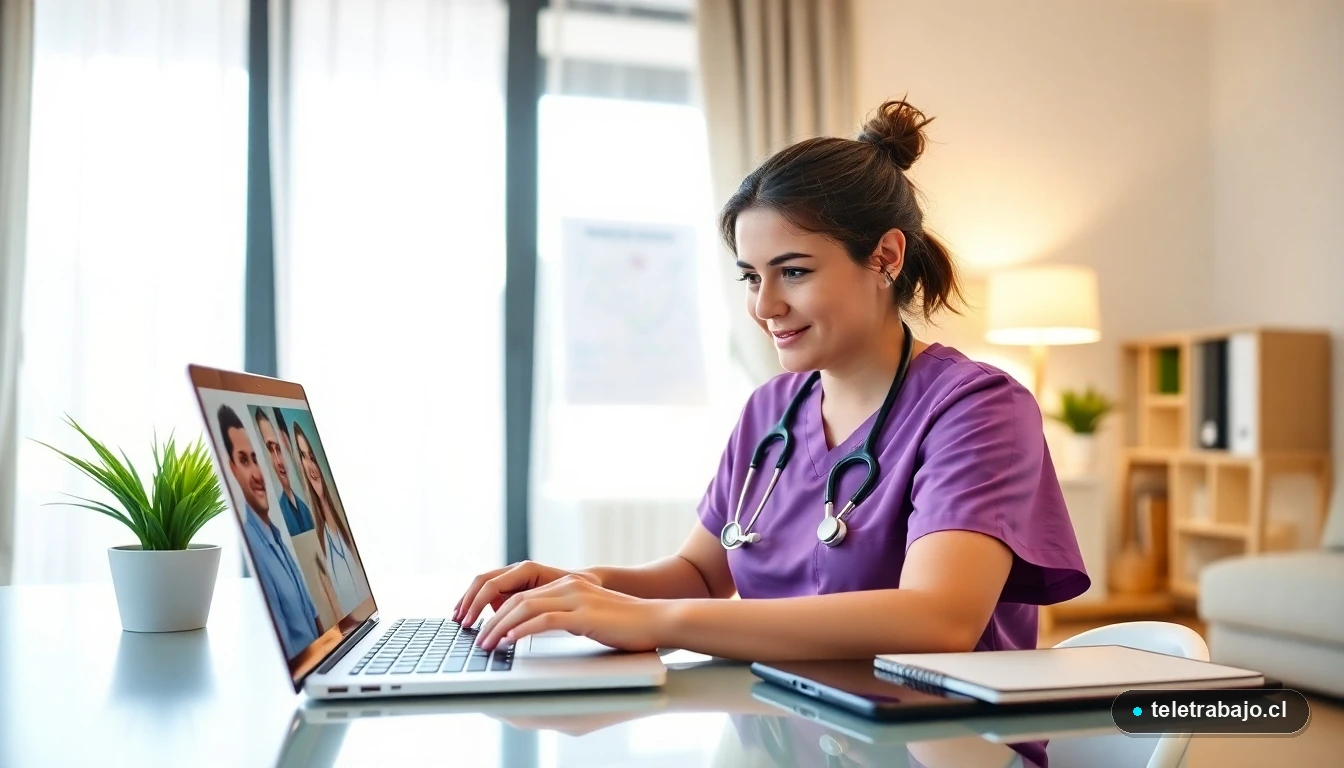 Técnico en Enfermería chileno realizando trabajo freelance de manera remota en 2026