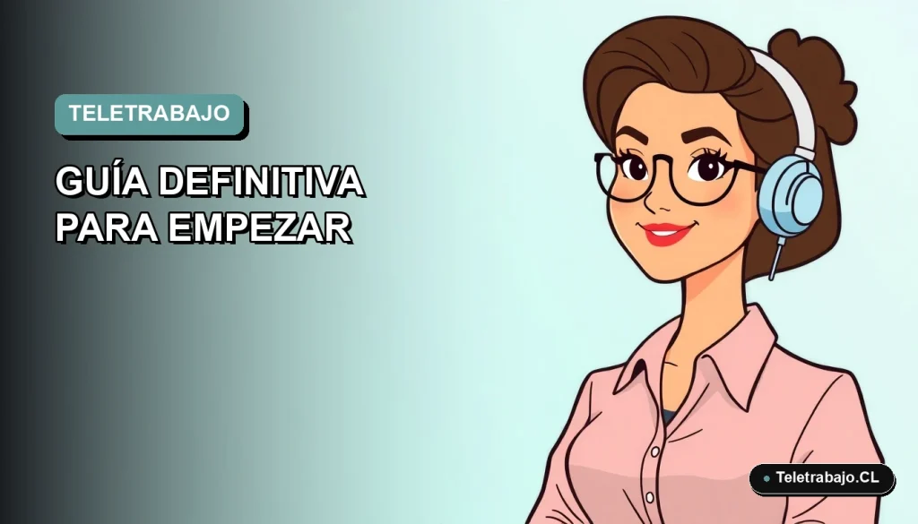Ilustración plana corporativa de mujer profesional trabajando de forma remota en 2026, fondo degradado suave.