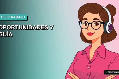 Ilustración vectorial plana de una mujer profesional trabajando de forma remota con una laptop, estilo Corporativo Memphis, sobre fondo degradado teal.