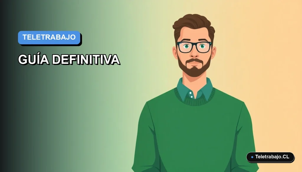 Ilustración plana de estilo Corporate Memphis de un hombre trabajando remotamente en Argentina, con fondo degradado azul y espacio negativo.