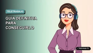 Ilustración vectorial plana de una mujer profesional trabajando remotamente en Colombia, con fondo degradado azul verdoso.