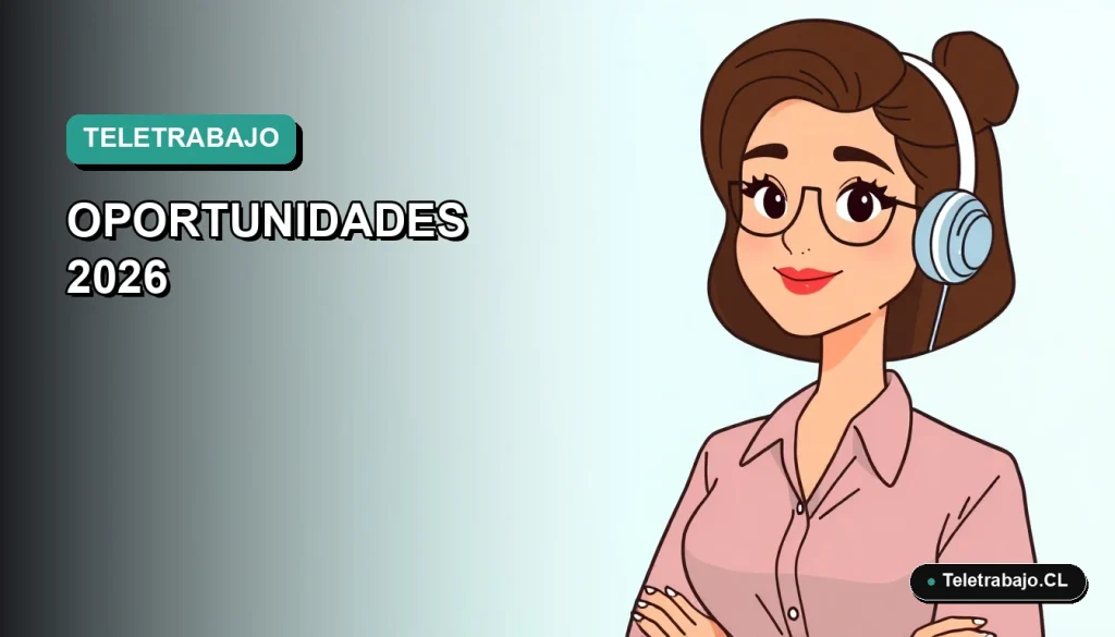 Ilustración plana corporativa de una mujer trabajando remotamente con un fondo degradado azul verdoso.