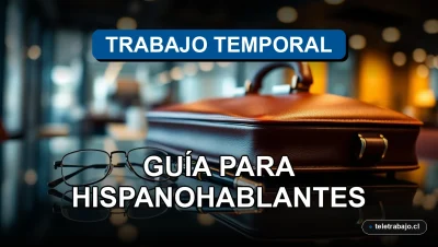 Guía completa para hispanohablantes que buscan trabajo temporal en Alemania en 2026, sobre fondo de oficina corporativa moderna.