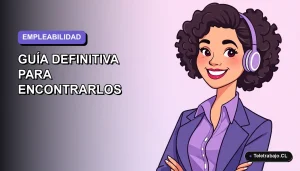 Ilustración vectorial plana de una mujer profesional trabajando de forma remota en 2026, sobre un fondo degradado lila y azul.