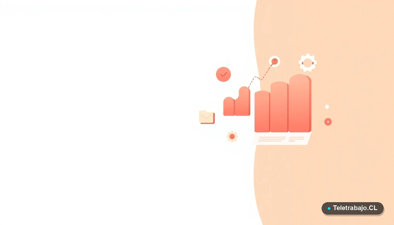 Elementos de interfaz de usuario abstractos y modernos, con gráficos y iconos flotantes, representando tecnología y organización para búsqueda de empleo.