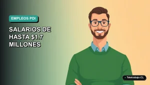 Ilustración vectorial plana de un trabajador masculino de tecnología con suéter verde, sobre fondo degradado azul verdoso, representando empleos con altos salarios.