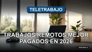 Oficina en casa moderna y lujosa para trabajos remotos mejor pagados, con laptop, escritorio minimalista y plantas.