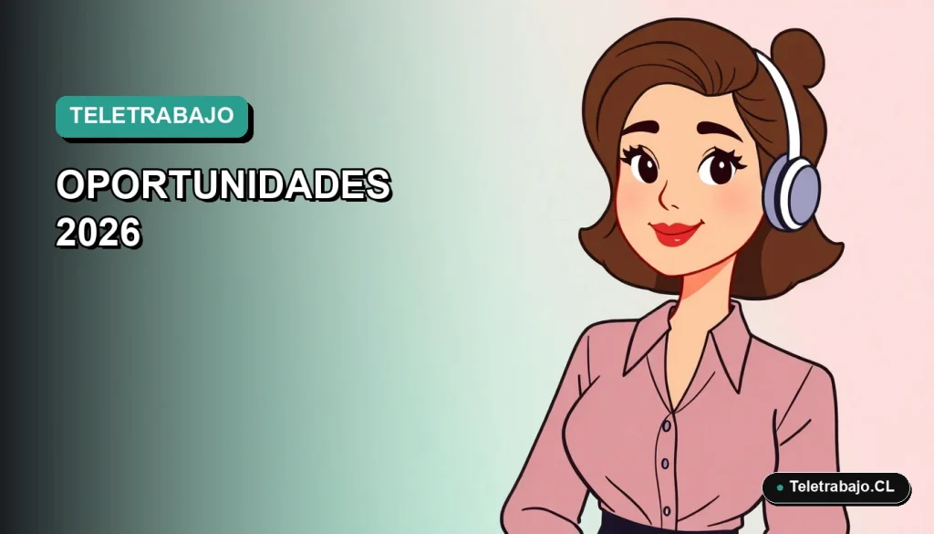 Ilustración plana corporativa de mujer trabajando remotamente en computador, fondo degradado azul verdoso.