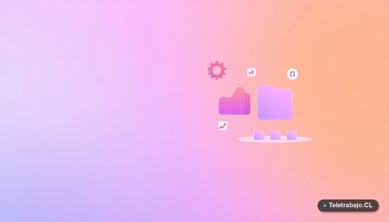 Elementos de interfaz de usuario abstractos, gráficos y engranajes flotantes, representando el análisis de datos con Power BI.