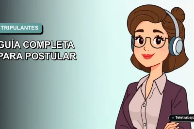 Ilustración vectorial plana de una mujer profesional, estilo Corporate Memphis, con fondo degradado azul verdoso, para guía de postulación a tripulante de cabina en Chile 2026.