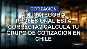 Calculadora de grupo de cotización en Chile sobre fondo de oficina ejecutiva con objetos de lujo.