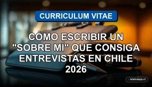 Un currículum vitae profesional sobre un fondo de lujo, listo para conseguir entrevistas de trabajo en Chile.