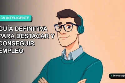 Ilustración plana de un trabajador tecnológico chileno creando su currículum con inteligencia artificial en un entorno moderno.