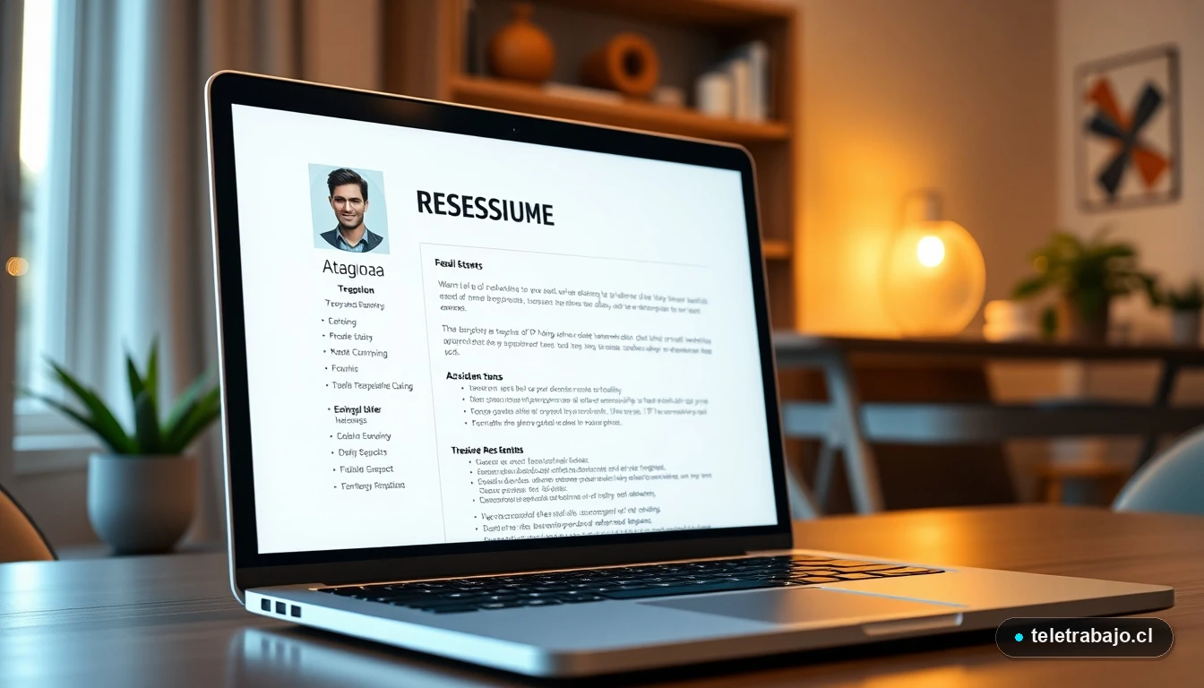 CV profesional creado con inteligencia artificial en un entorno de teletrabajo en Chile