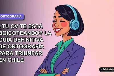 Ilustración plana vectorial de una mujer profesional chilena con expresión de alivio junto a un currículum vitae perfecto, fondo degradado lavanda.