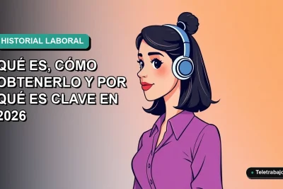 Ilustración vectorial plana de una trabajadora profesional chilena sonriendo, con fondo degradado azul verdoso, representando la importancia del historial laboral para 2026.