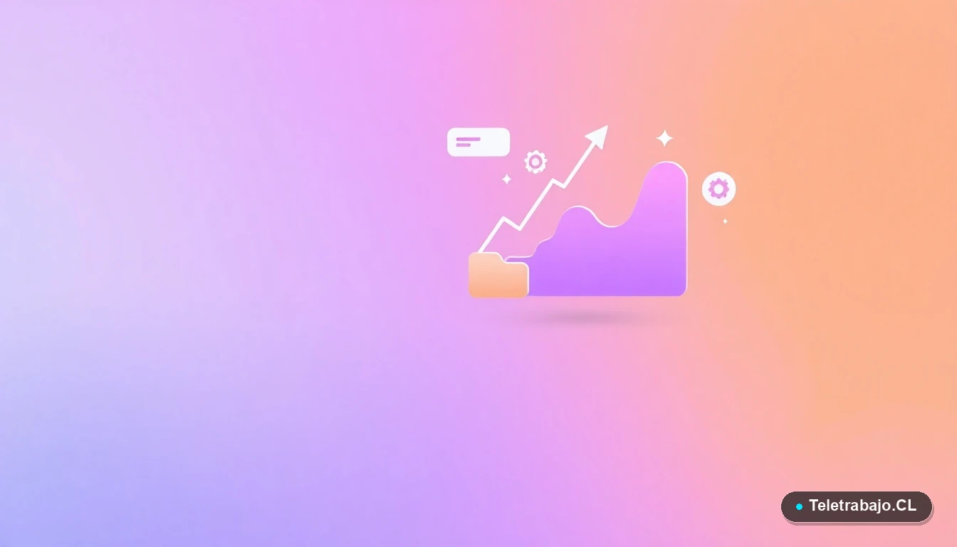 Composición abstracta de interfaz de usuario tecnológica con gráficos flotantes y iconos de engranajes, en tonos lavanda y durazno, sobre fondo degradado. Representa análisis de datos y estrategias salariales.