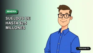 Ilustración vectorial plana de un trabajador masculino de minería con camisa azul, sobre fondo degradado verde. Espacio negativo a la izquierda.