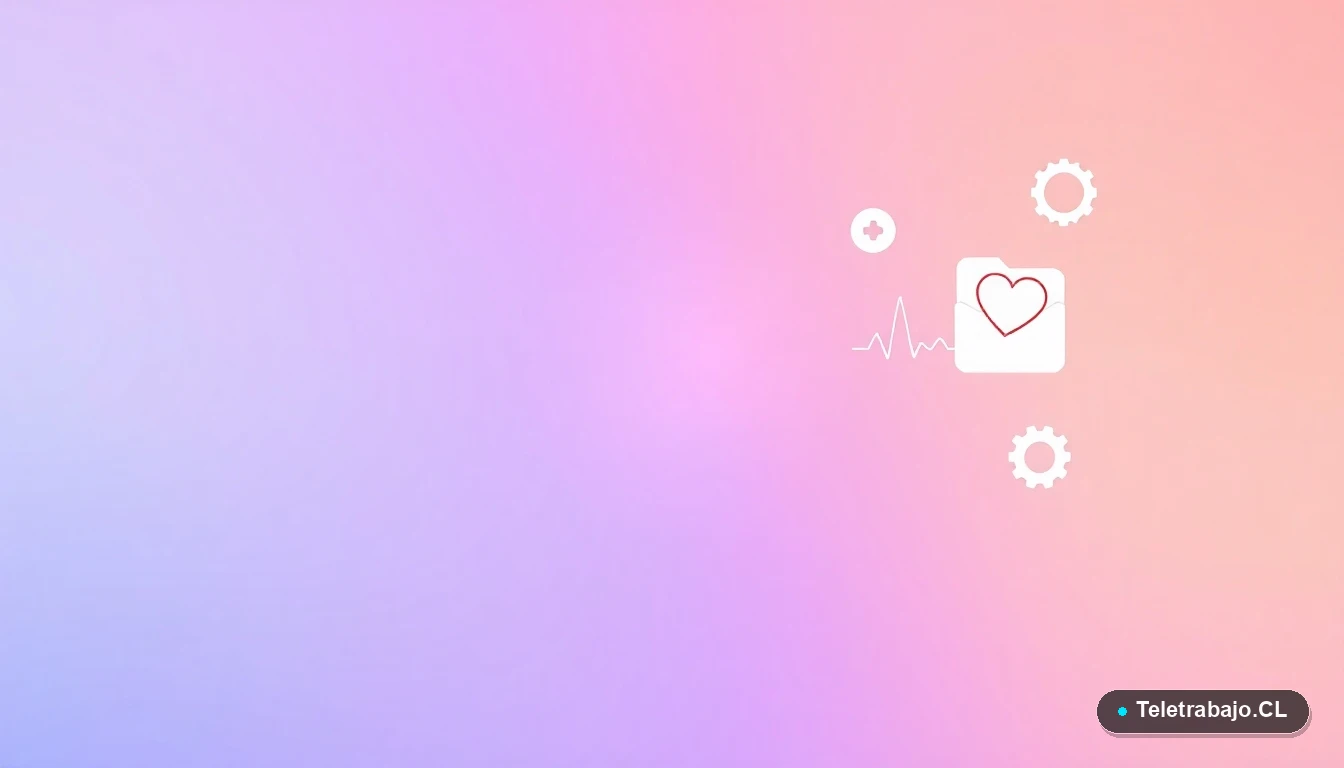 Elementos abstractos de interfaz médica y tecnológica flotantes, ilustración plana vectorial con fondo degradado lavanda y durazno.