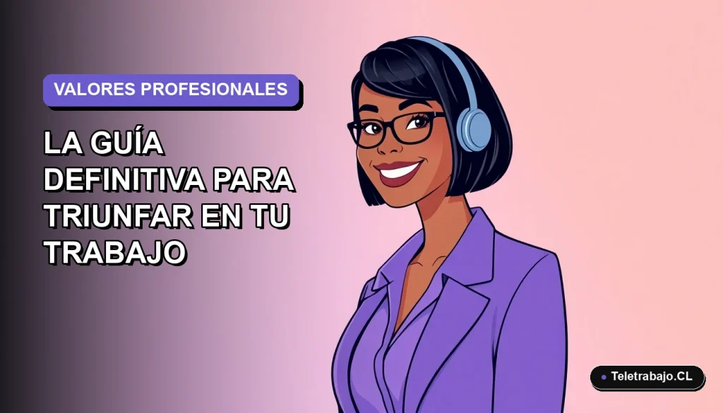 Ilustración vectorial plana de una mujer profesional chilena sonriendo, con fondo degradado lila suave, representando el éxito laboral en 2026.
