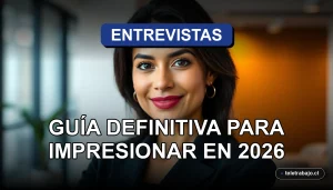 Guía profesional para videoentrevistas exitosas en Chile, fondo de oficina moderna desenfocado.