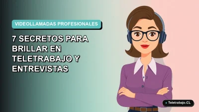 Ilustración vectorial plana de una mujer profesional en videollamada, con fondo degradado azul verdoso y espacio negativo a la izquierda.