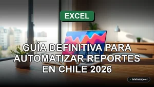 Guía avanzada de automatización de reportes con vínculos entre archivos Excel en Chile 2026, mostrando un entorno de trabajo profesional.