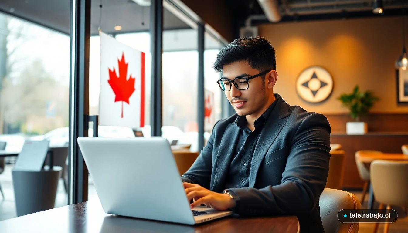 Profesional chileno trabajando de forma remota en Canadá con una visa Working Holiday