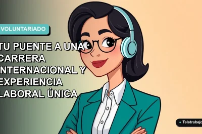 Ilustración plana de mujer profesional con camisa blanca y chaqueta azul, sobre fondo degradado suave, representando el voluntariado de la ONU como inicio de una carrera global.